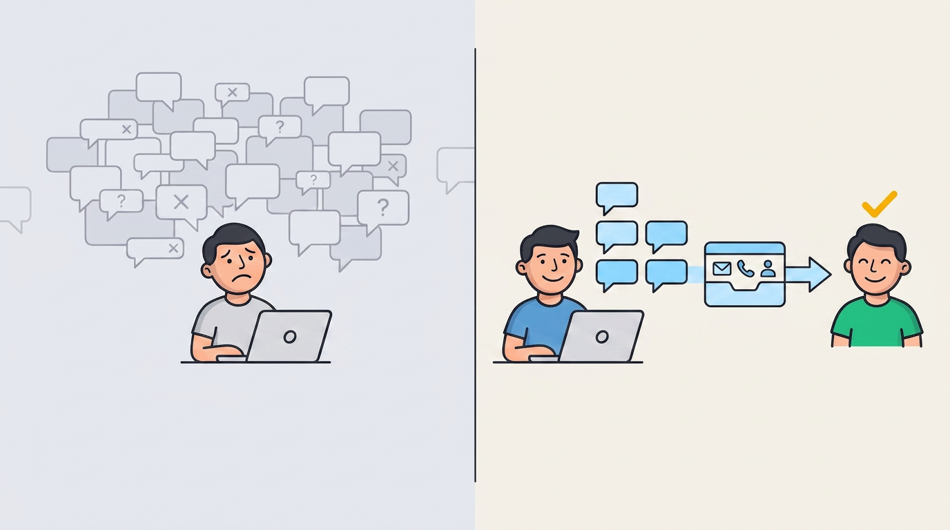 The Creator's Guide to Turning TikTok DMs into a Lead List — before after